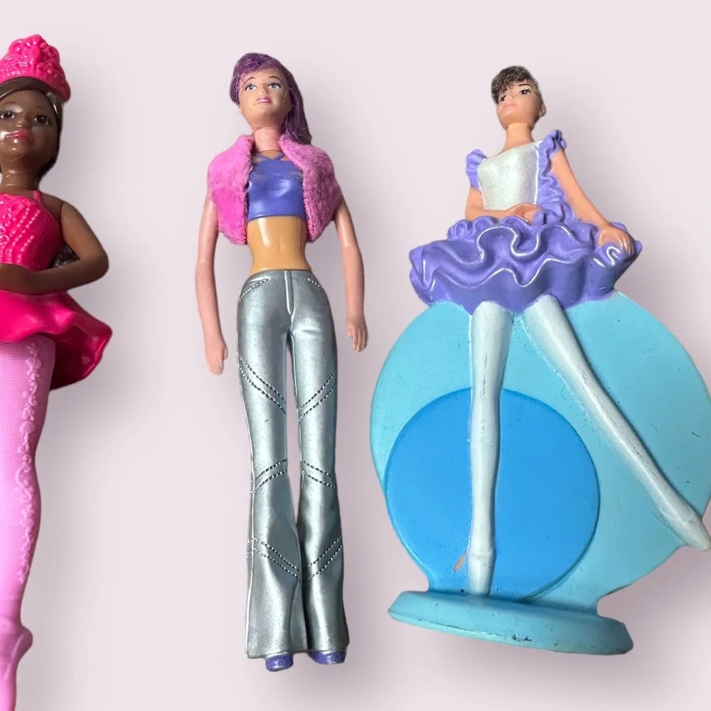 Set Of Three Miscellaneous Mattel Barbie McDonald’s Small Toys Dolls Ballerina